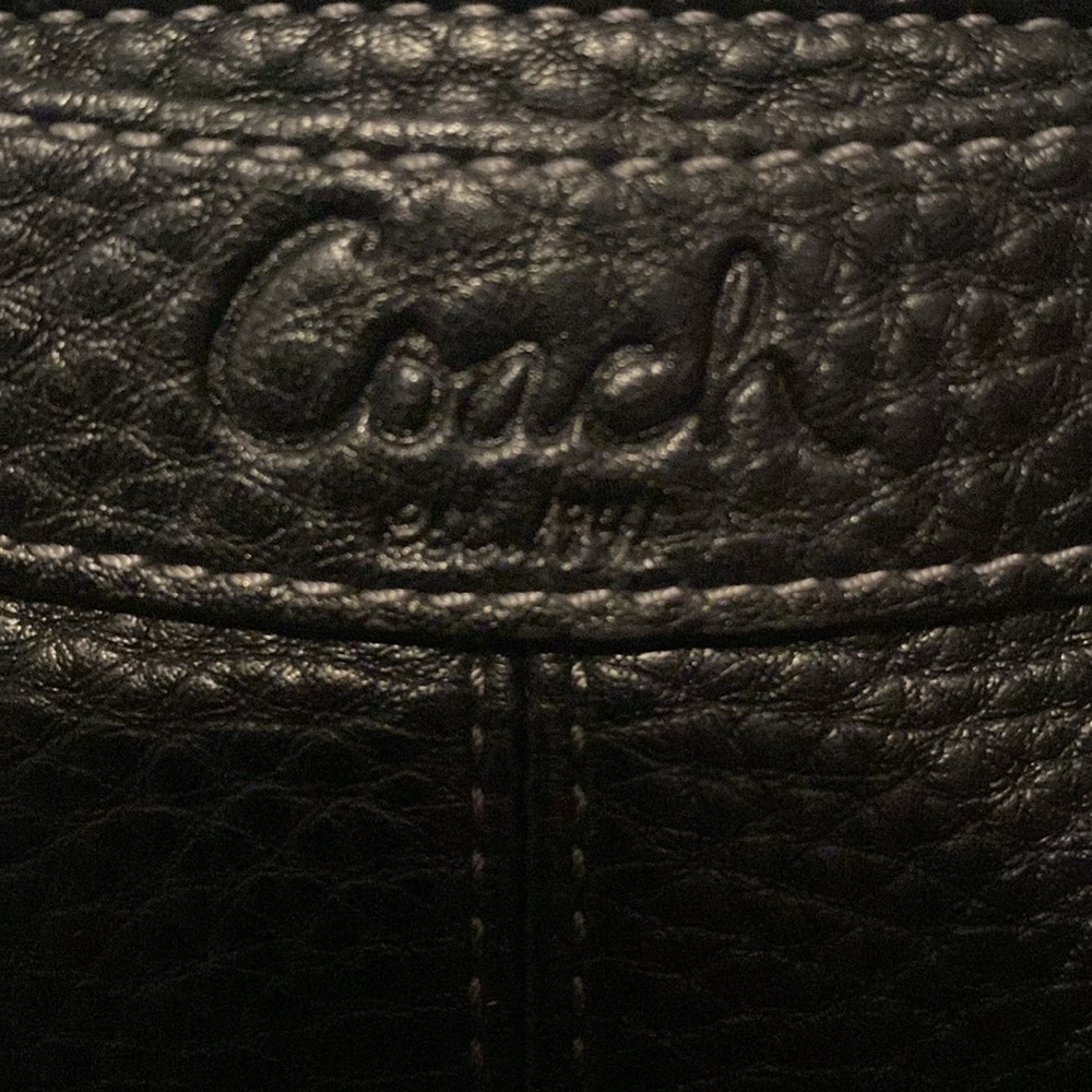 COACH🖤Penelope Black🖤Pebbled Leather Three Compartment Satchel/Like New - Picture 4 of 16